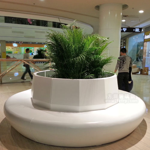 带座椅玻璃钢室内花盆