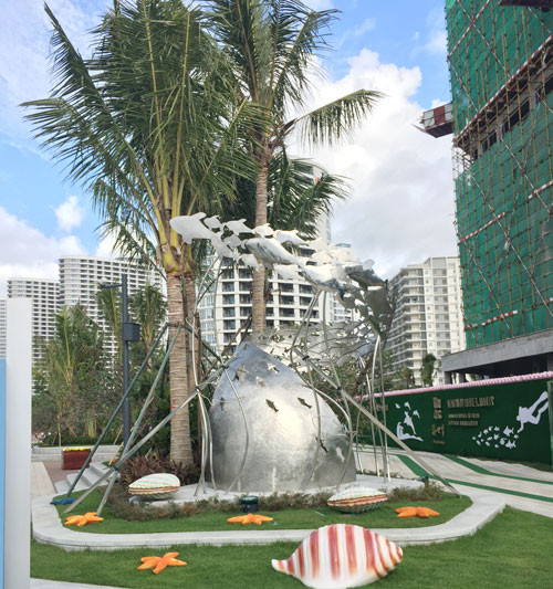 不锈钢鱼群雕塑