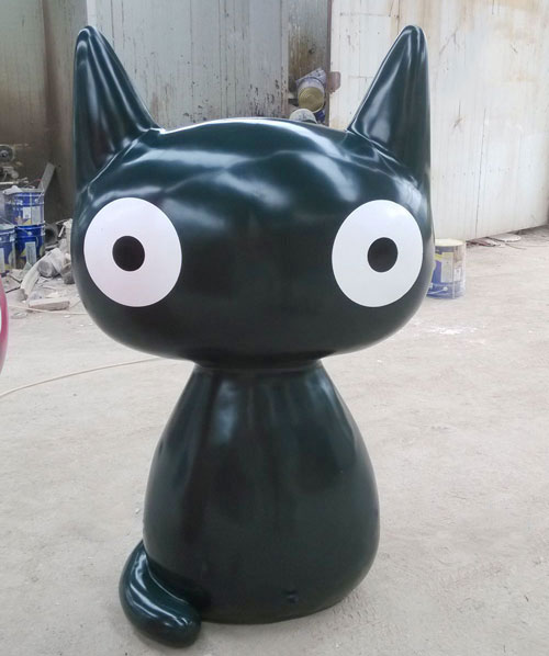 玻璃钢卡通猫雕塑