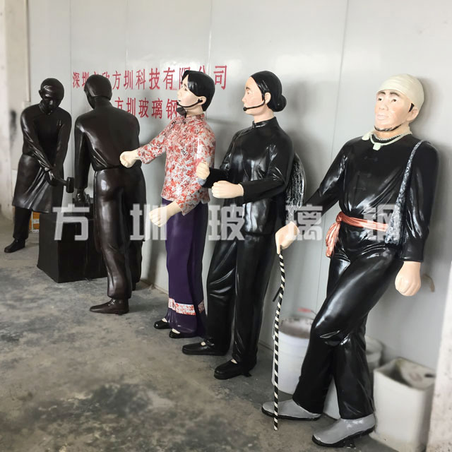 玻璃钢客家文化人物雕塑