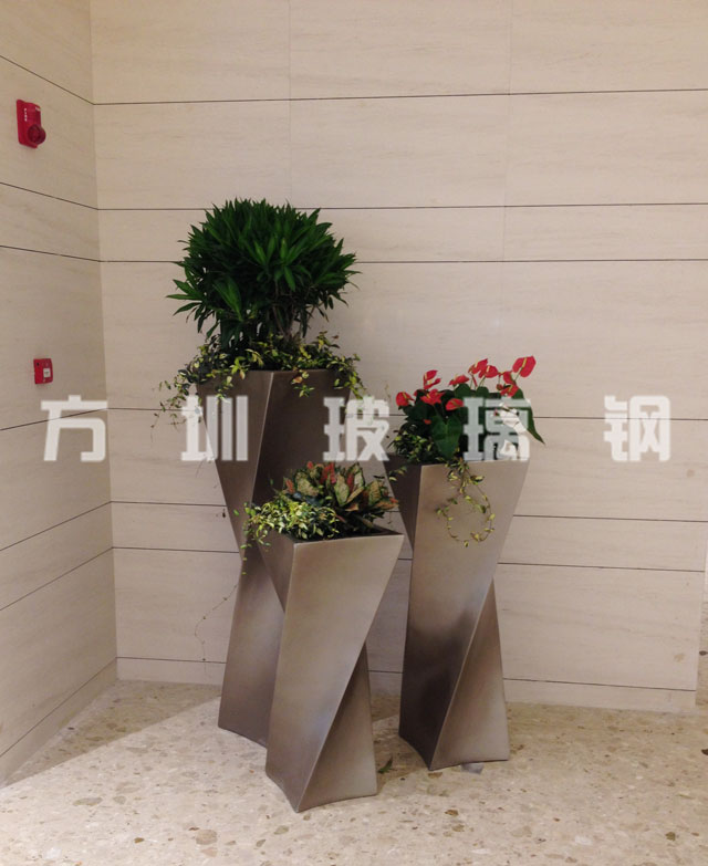 商场玻璃钢美陈花盆