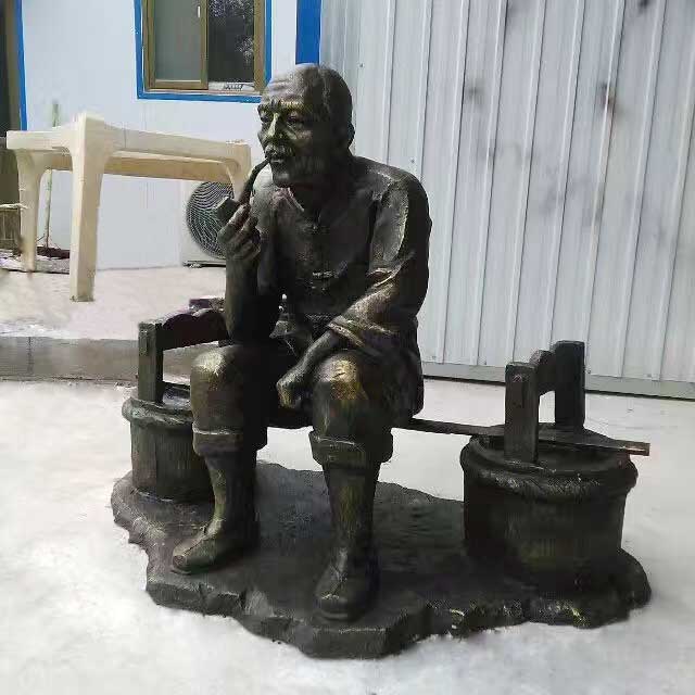 玻璃钢仿铜人物雕塑