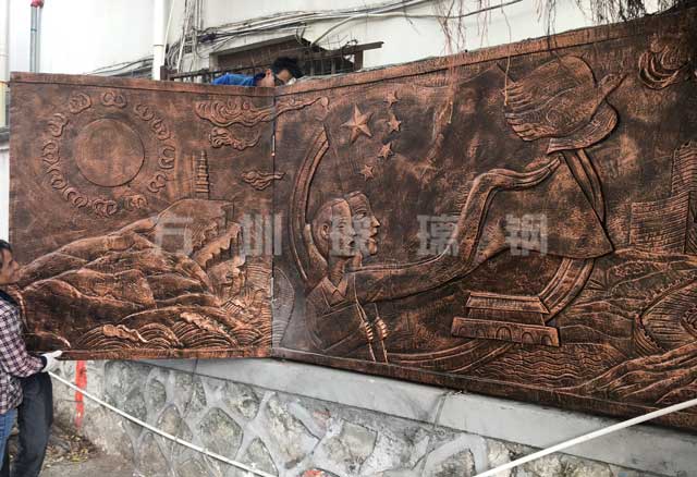 玻璃钢浮雕背景墙雕塑