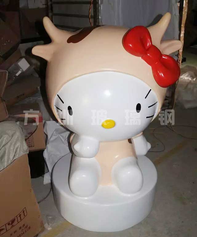 玻璃钢卡通猫雕塑