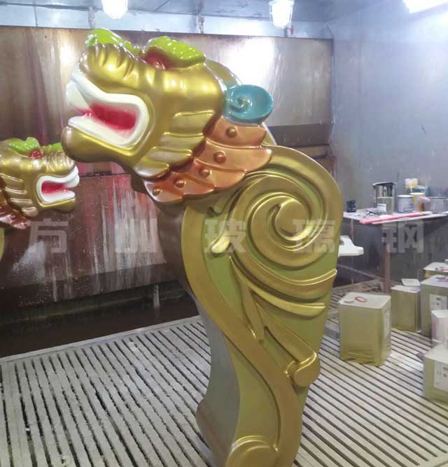 玻璃钢龙虎头雕塑