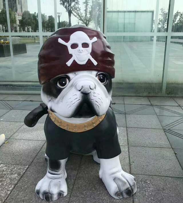 玻璃钢卡通小狗雕塑