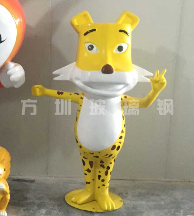 玻璃钢卡通豹子雕塑