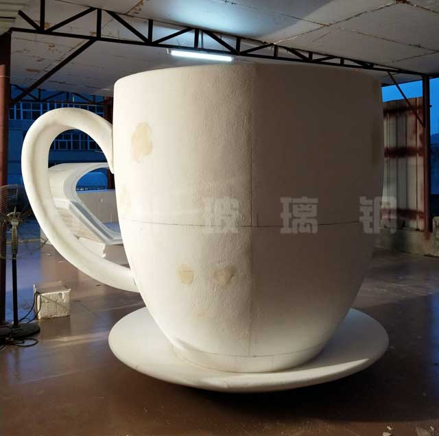 玻璃钢创意咖啡杯雕塑