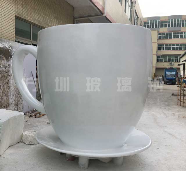 玻璃钢创意咖啡杯雕塑