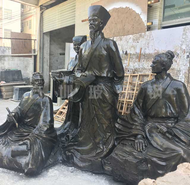 玻璃钢仿铜人物雕塑王阳明