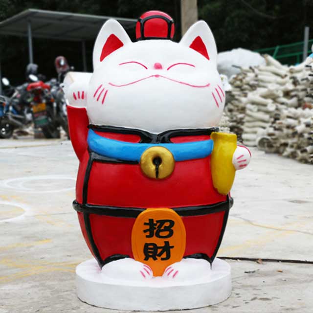 玻璃钢招财猫雕塑