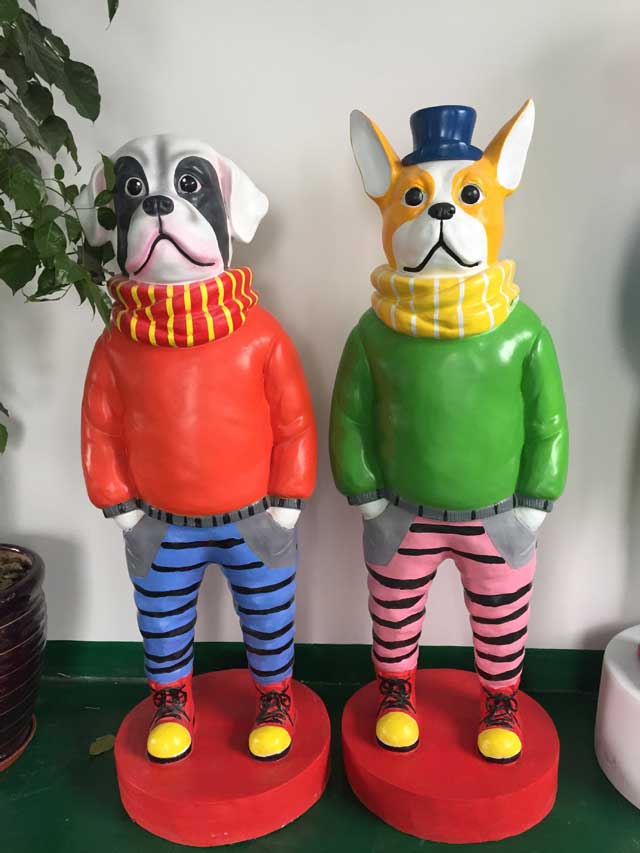 玻璃钢卡通狗雕塑