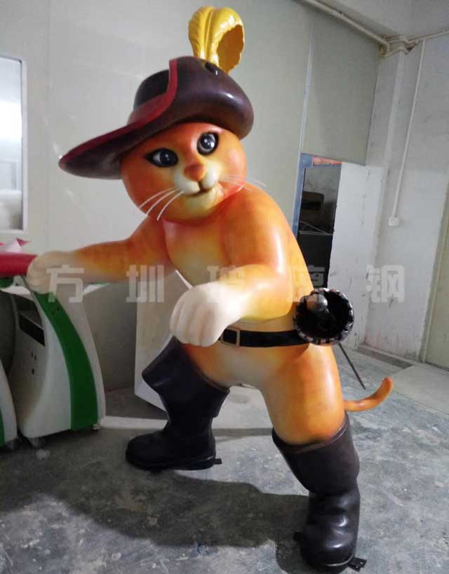 玻璃钢卡通猫雕塑