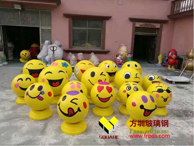 玻璃钢卡通表情定制雕塑