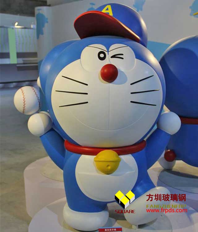 可爱机器猫玻璃钢卡通雕塑