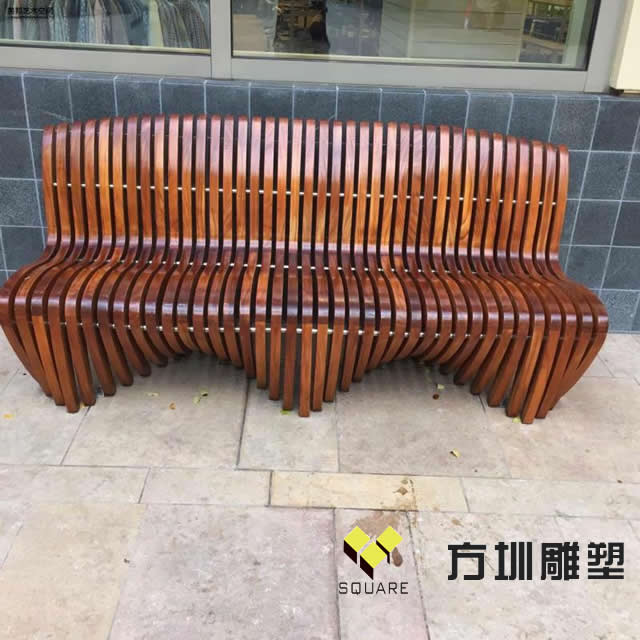 公共带靠背切片休闲座椅