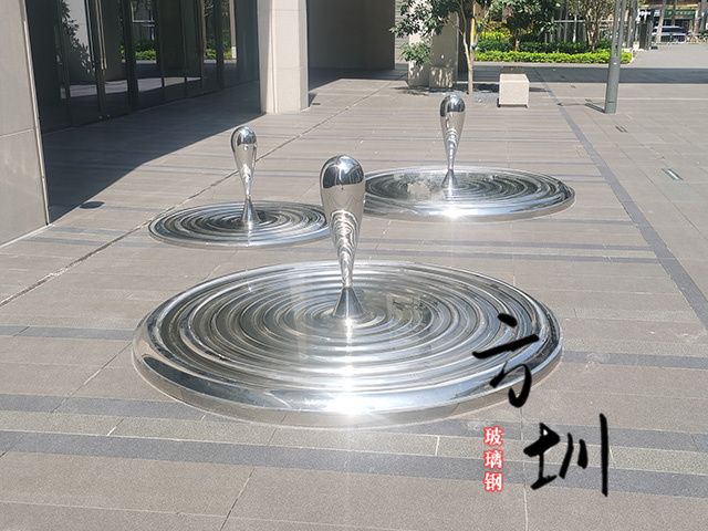 广场步行街不锈钢水滴形雕塑