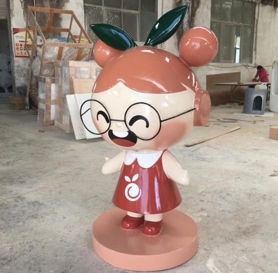 可爱玻璃钢IP吉祥物小女孩人物雕塑