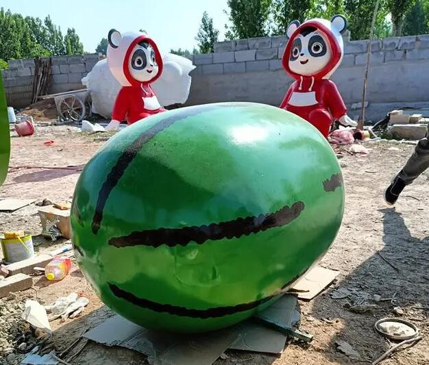 仿真玻璃钢西瓜水果雕塑效果制作