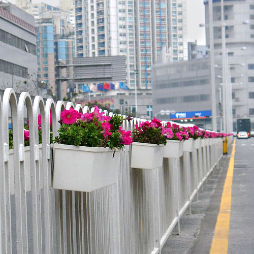 马路绿化玻璃钢护栏花盆