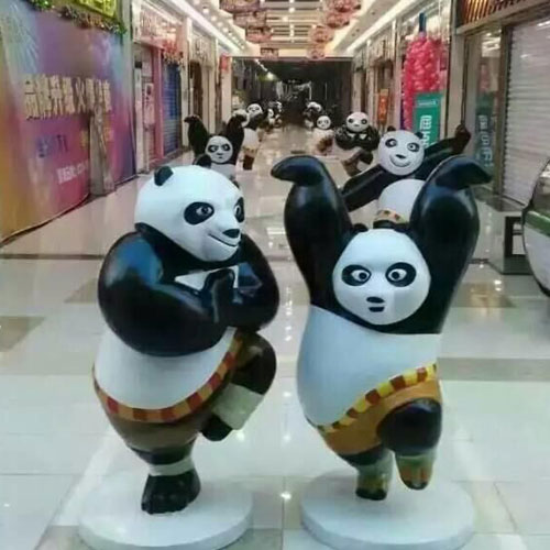 商场卡通熊猫雕塑