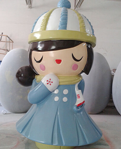 玻璃钢卡通小女孩雕塑