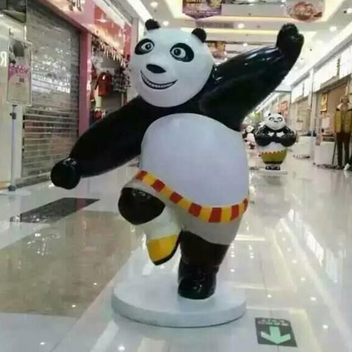 商场卡通熊猫玻璃钢雕塑